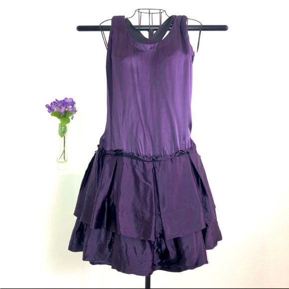 French Connection silk ruffle dress, sz 6 - Picture 1 of 10